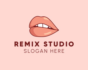 Sexy Nude Lips logo design