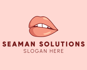 Sexy Nude Lips logo design