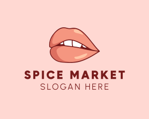 Sexy Nude Lips logo design