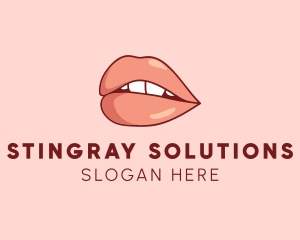 Sexy Nude Lips logo design