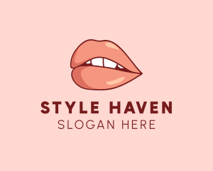 Sexy Nude Lips logo design