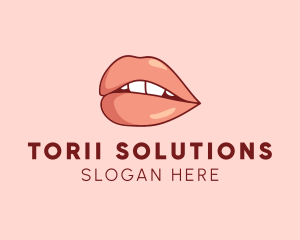 Sexy Nude Lips logo design