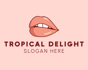 Sexy Nude Lips logo design