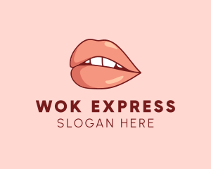 Sexy Nude Lips logo design