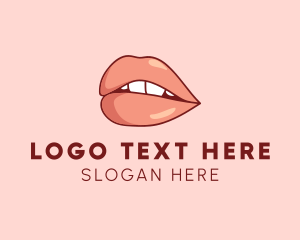Lipstick - Sexy Nude Lips logo design