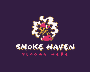 Smoke - Skeleton Vape Smoking logo design