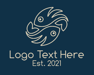 Underwater - Minimalist Pisces Fish logo design