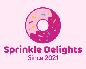 Yummy Sprinkled Doughnut logo design