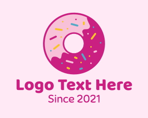 Sweet - Yummy Sprinkled Doughnut logo design