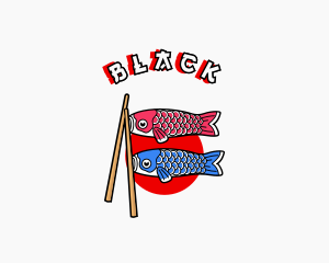 Japanese Fish Flag Chopsticks Logo