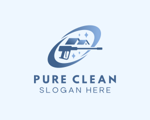 Clean Pressure Washer Home logo design