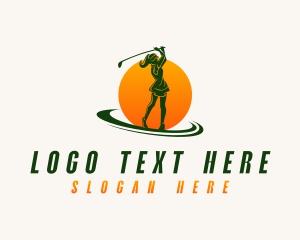 Woman - Female Athlete Golfer logo design