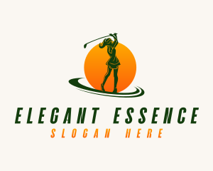 Female - Female Athlete Golfer logo design