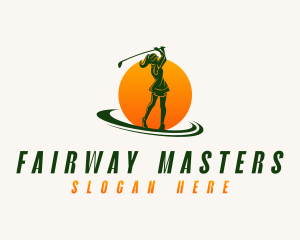 Golfer - Female Athlete Golfer logo design