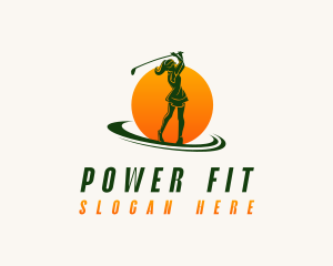 Athlete - Female Athlete Golfer logo design