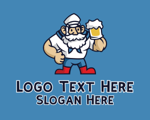 Old Man - Beer Sailor Man logo design