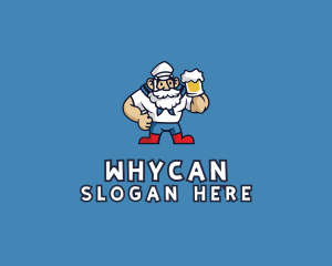 Old Man - Beer Sailor Man logo design