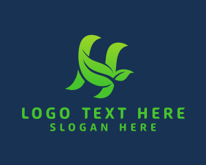 Health - Green Leaf Letter H logo design