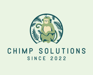 Chimpanzee - Forest Wild Monkey logo design