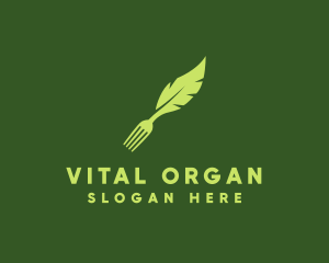 Organic Fork Leaf  logo design