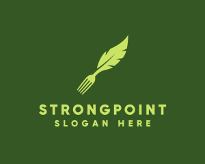 Lunch - Organic Fork Leaf logo design