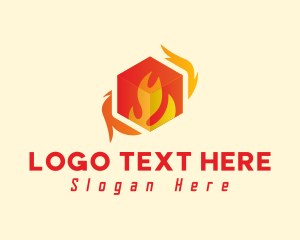 Firefighter - Flaming Box Energy logo design