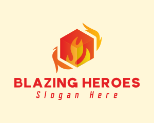 Firefighter - Flaming Box Energy logo design