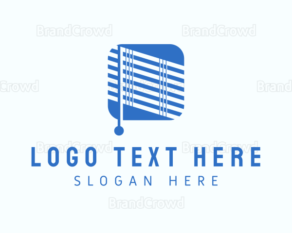 Blue Roman Shade Blinds Logo