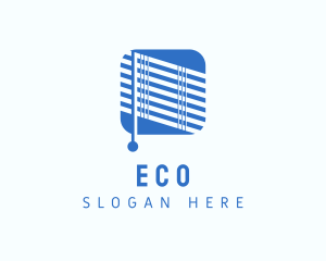 Window Blinds - Blue Roman Shade Blinds logo design