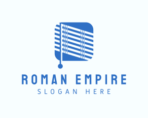 Blue Roman Shade Blinds logo design