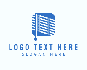Home Depot - Blue Roman Shade Blinds logo design