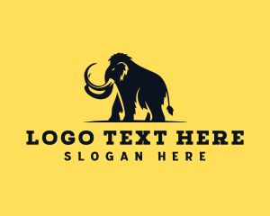 History - Prehistoric Mammoth Elephant logo design