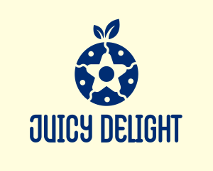 Juicy - Organic Blueberry Star logo design