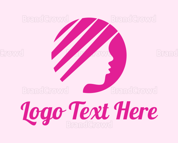 Pink Beautiful Woman Logo