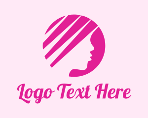 Hairdressing - Pink Beautiful Woman logo design