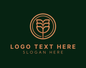 Plantation - Eco Plant Leaves logo design