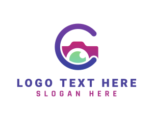 Purple Letter C Photography logo design