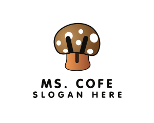 Brown Mushroom Fungus logo design