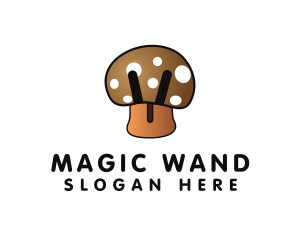 Brown Mushroom Fungus logo design