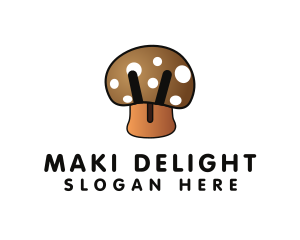 Brown Mushroom Fungus logo design