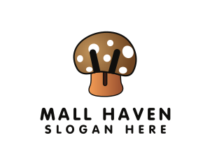 Brown Mushroom Fungus logo design