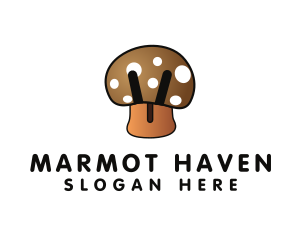 Brown Mushroom Fungus logo design