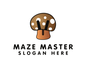 Brown Mushroom Fungus logo design