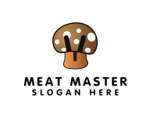 Brown Mushroom Fungus logo design