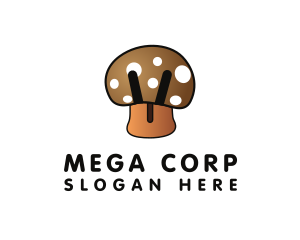 Brown Mushroom Fungus logo design