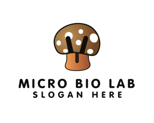 Brown Mushroom Fungus logo design