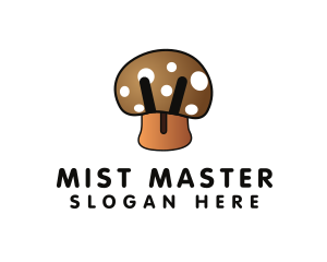 Brown Mushroom Fungus logo design