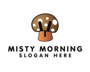 Brown Mushroom Fungus logo design