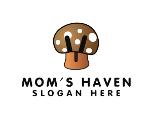 Brown Mushroom Fungus logo design