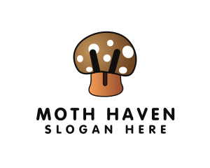 Brown Mushroom Fungus logo design